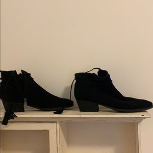 Vince Camuto Black Suede Flat Booties
